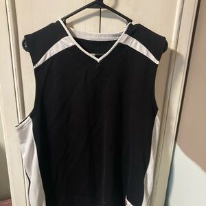 Black and White Sleeveless Top